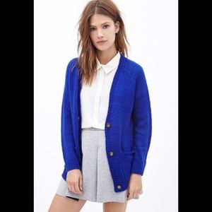 Forever 21 Cardigan Royal Blue